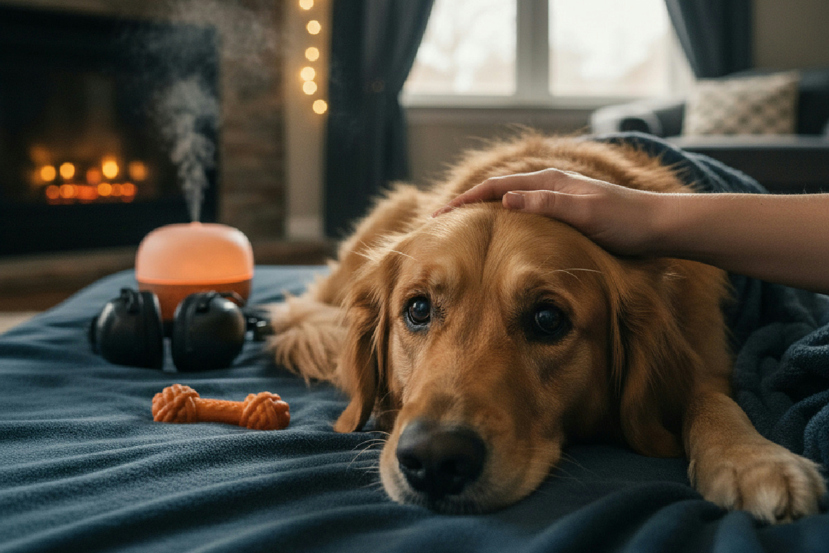 Il tuo cane trema di paura per i botti? Ecco 7 modi per renderlo sereno a Capodanno