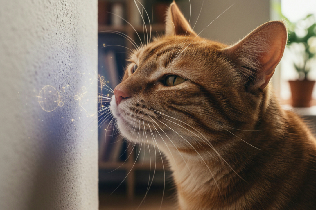 Se il tuo gatto fiuta un punto del muro, c'è un motivo scientifico che ti lascerà a bocca aperta